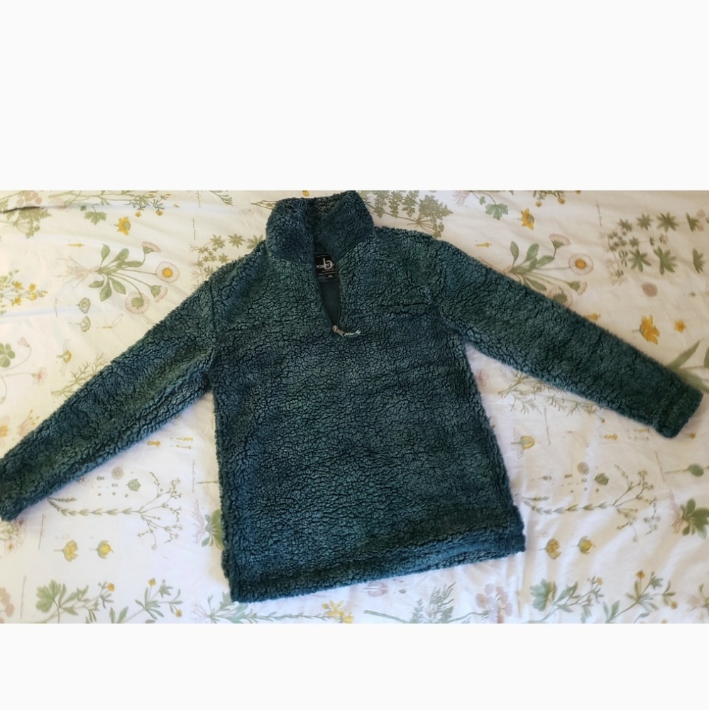 forest green sherpa pullover